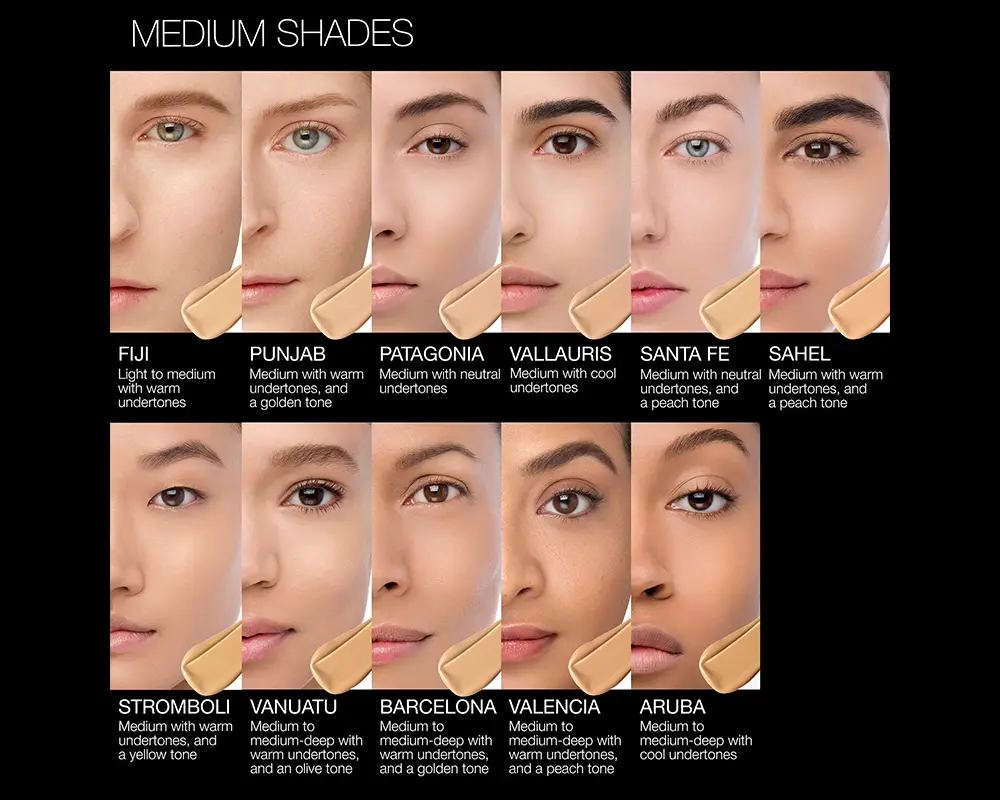 جدول بهترین رنگ کرم پودر نارس